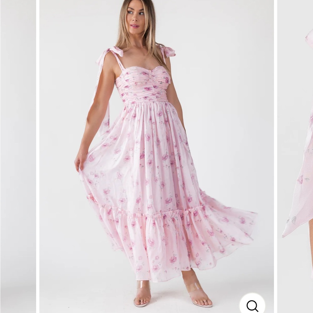 NWOT MABLE Pink Floral Maxi Dress